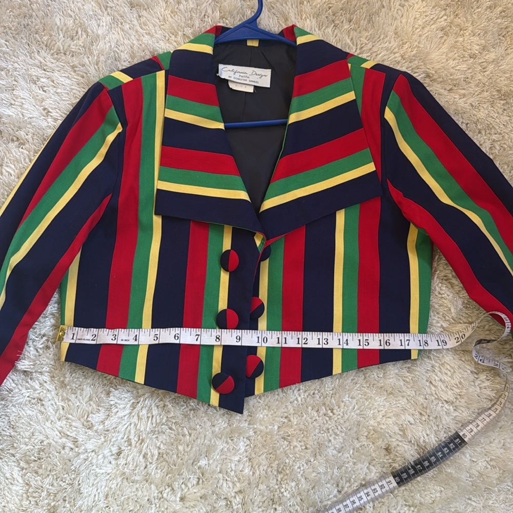 California designs by Dorothy Samuel Vintage Striped Multicolor Cropped Jacket - Picture 15 of 15